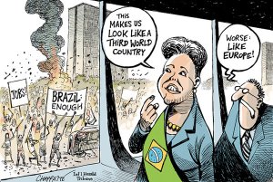 Patrick Chappatte, Protests in Brazil, New York Times (http://goo.gl/AFevcF)